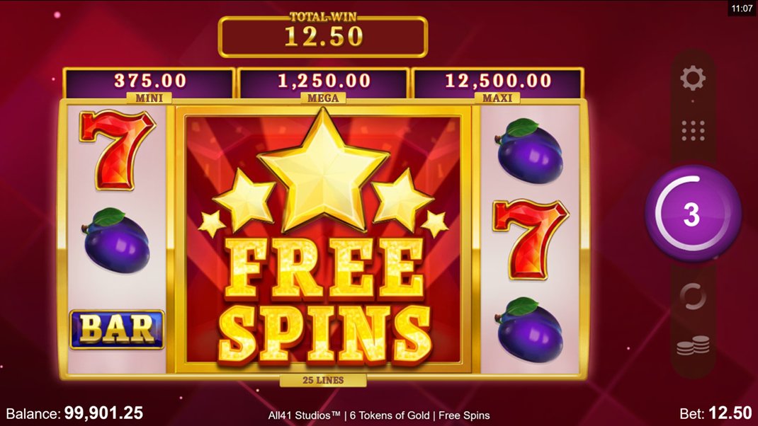 6 Tokens of Gold Free Spins