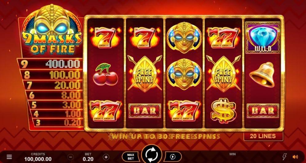 9 Masks of Fire Slot Bonus