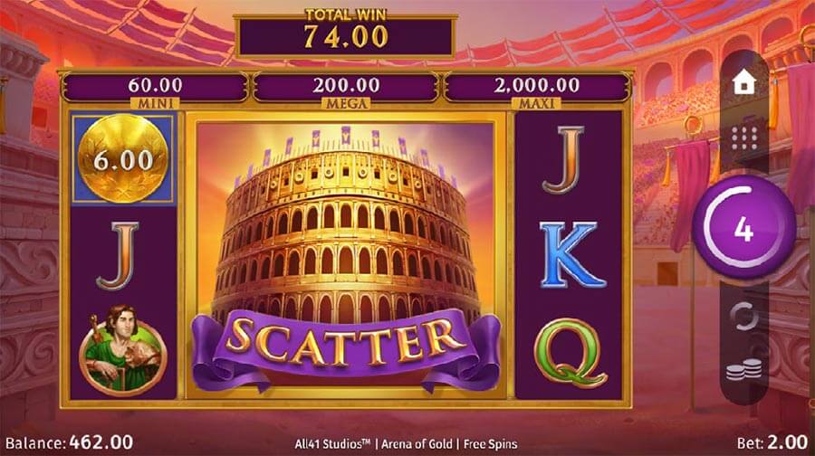 Arena of Gold Slot Bonus