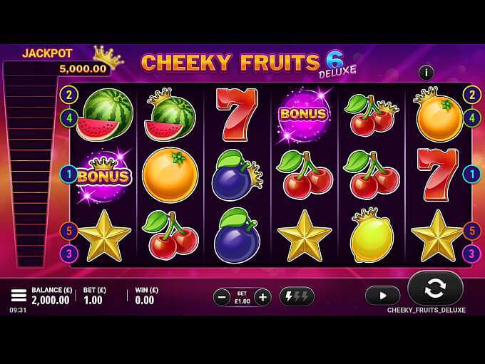 Cheeky Fruits 6 Deluxe Slot Gameplay