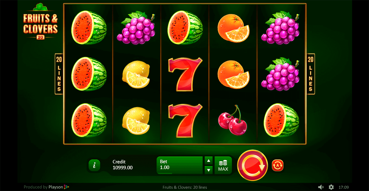 Fruits & Clovers 20 Lines Slot Gameplay