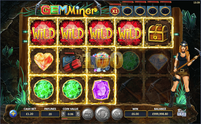 Gem Miner Slot Gameplay