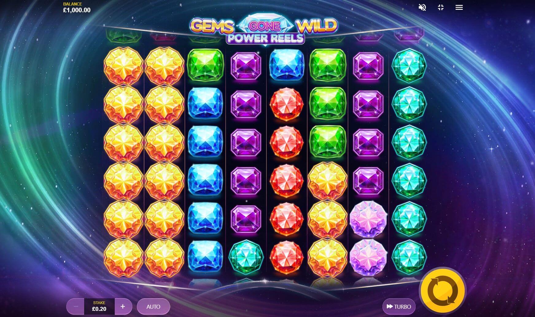 Gems Gone Wild Power Reels Slot Bonus