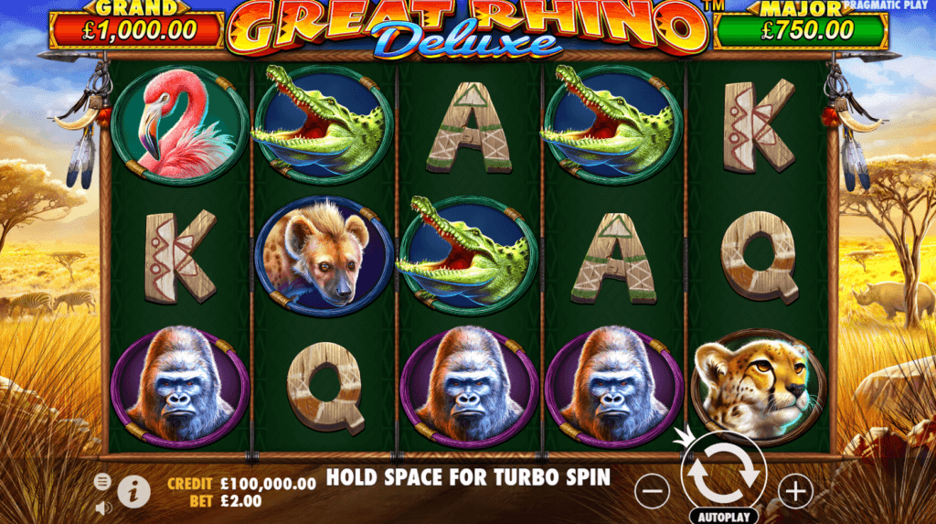 Great Rhino Deluxe Slot Gameplay