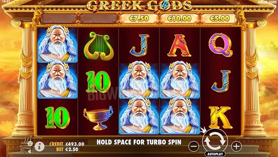 Greek Gods Slot Gameplay