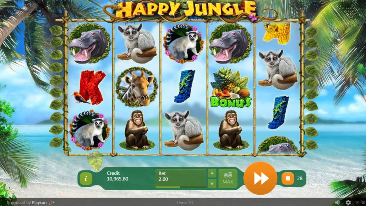 Happy Jungle Deluxe Slot Gameplay