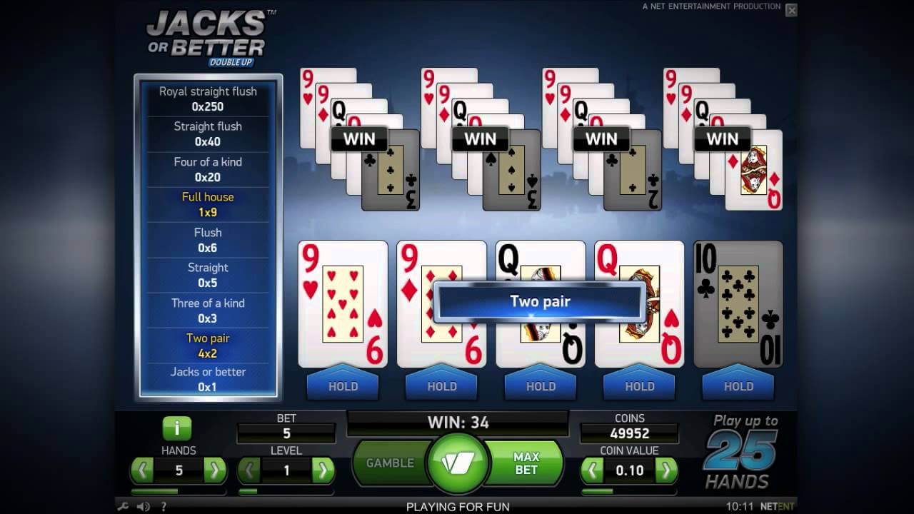 Jacks or Better Poker S Gameplay