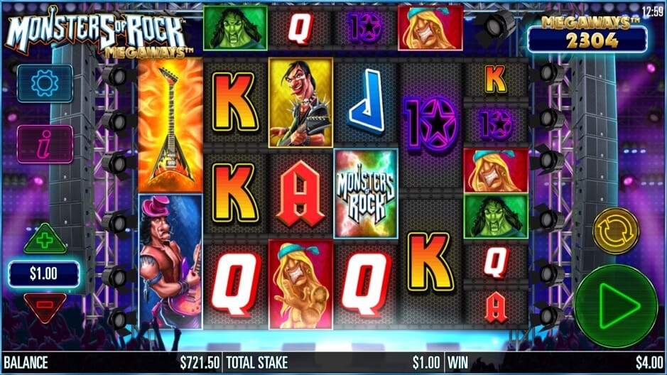 Monsters of Rock Megaways Slot Gameplay
