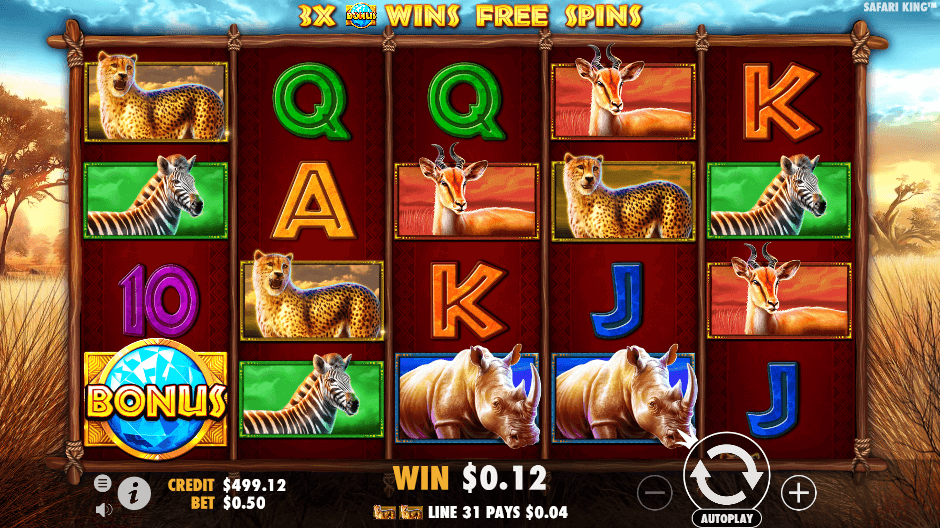 Safari King Slot Gameplay