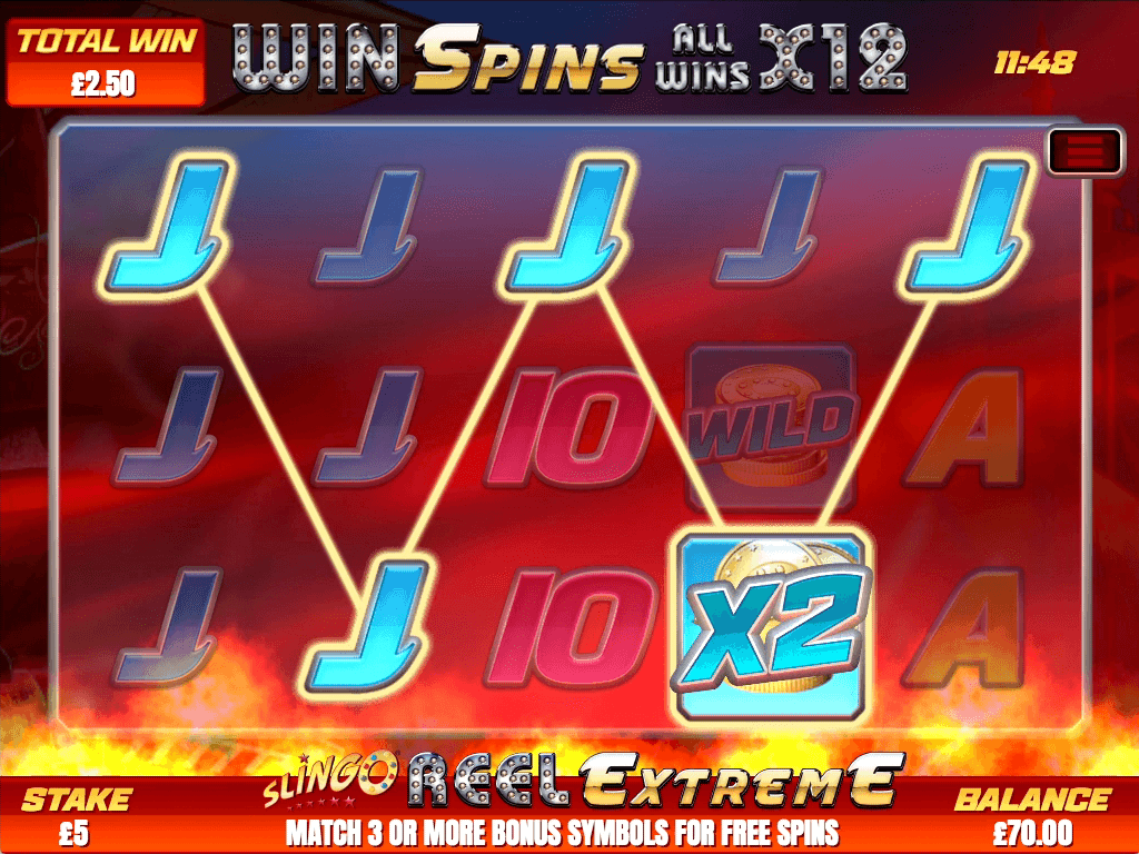 Slingo Reel Extreme Slot Gameplay