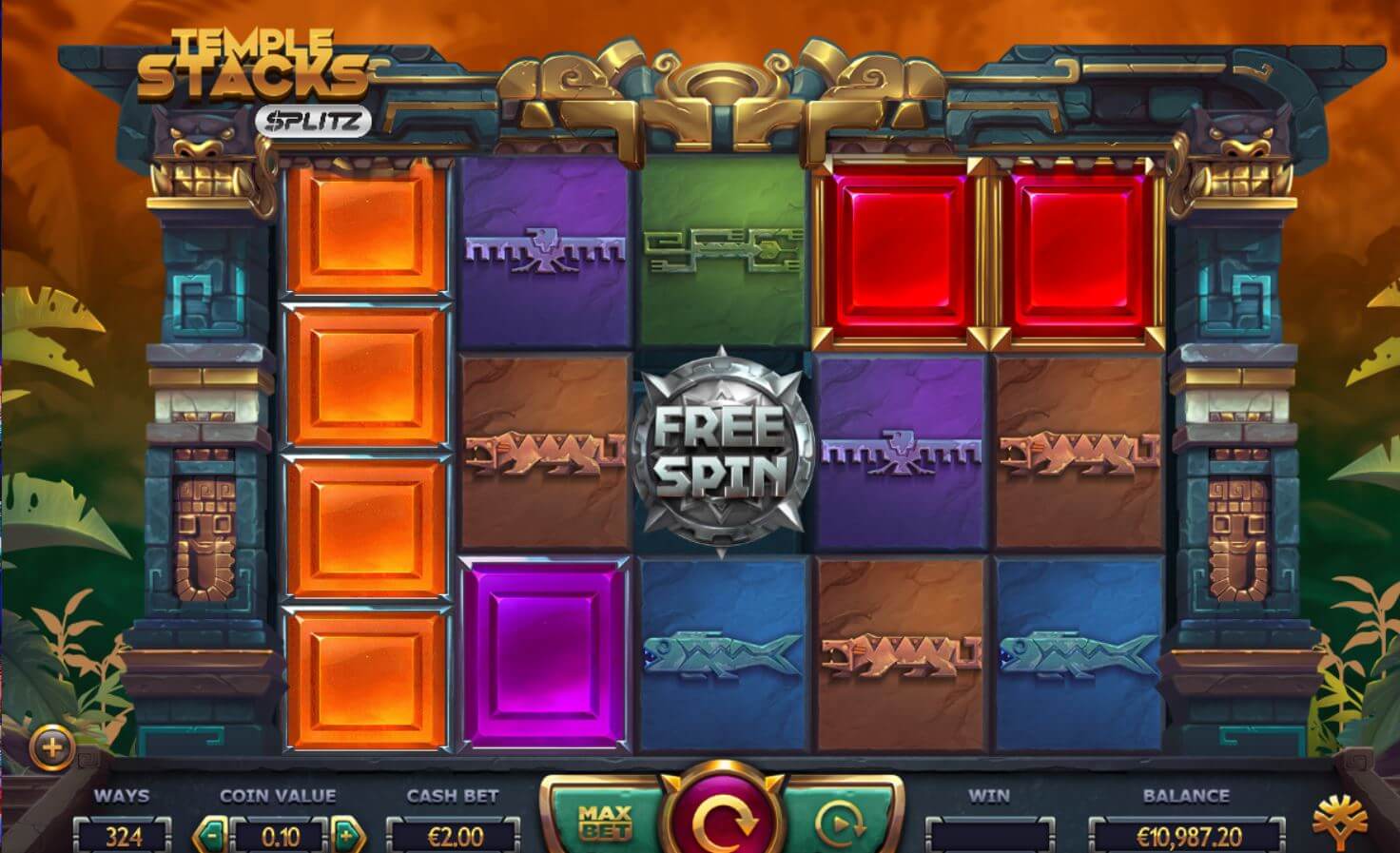 Temple Stacks Splitz Slot Gameplay