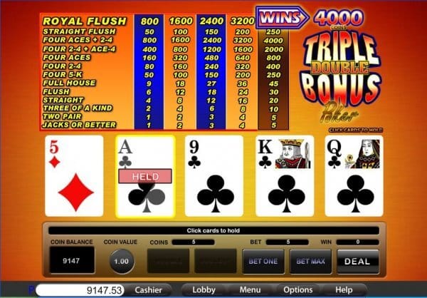 Triple Double Bonus Poker S Gameplay