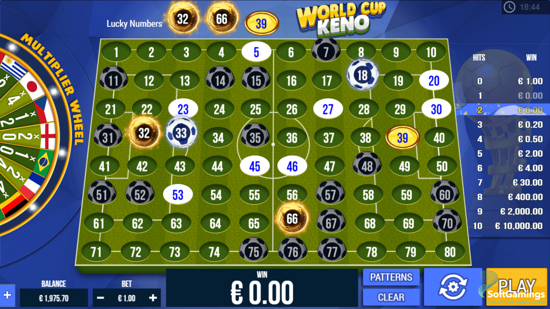 World Cup Keno Bonus