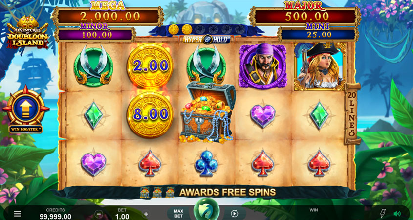 Adventures of Doubloon Island Slots Reels