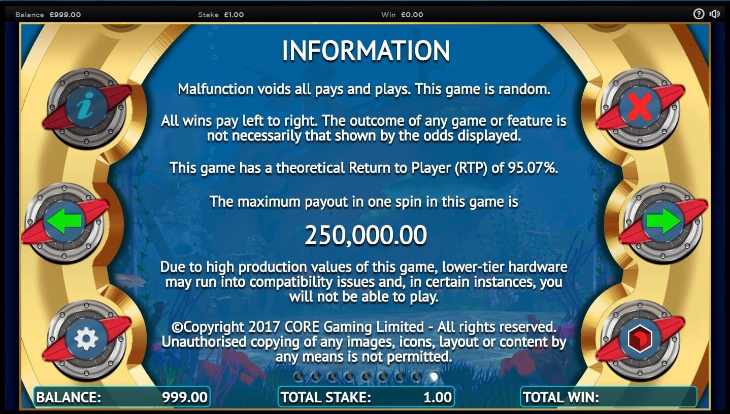 Screenshot from Deep Riches slot game