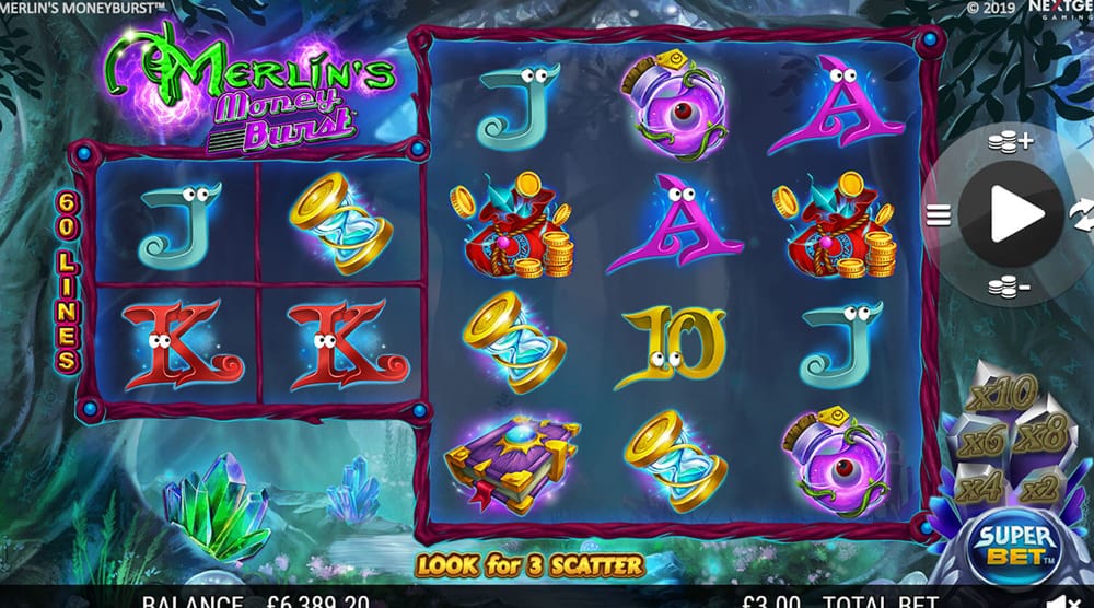 Merlin's Money Burst Casino Gameplay