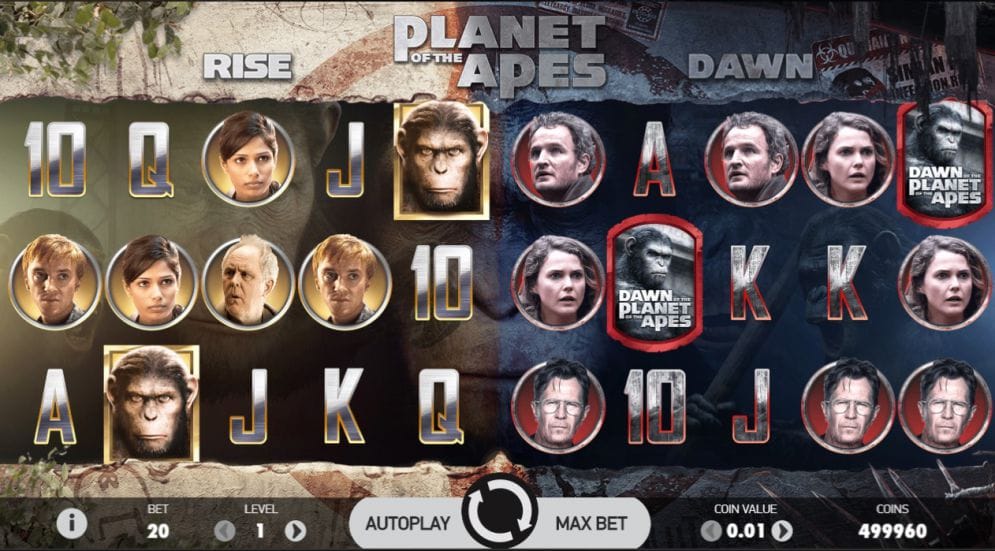 Planet of the Apes Casino Gameplay