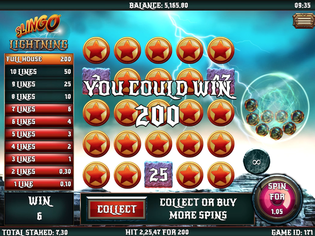 Slingo Lightning Slot Gameplay