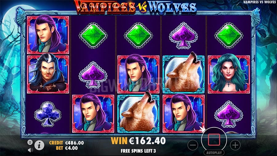 Vampires vs Wolves slot gameplay
